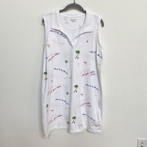 Nautica 'Sea You Later' Sleeveless Cotton Collared White Tennis Dress‎